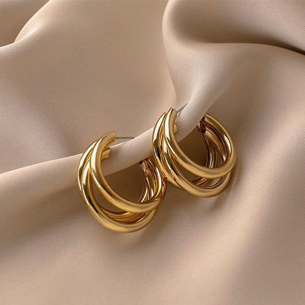 

jewelry accessories vintage gold stud earrings designer earrings for women simple alloy earring, Golden