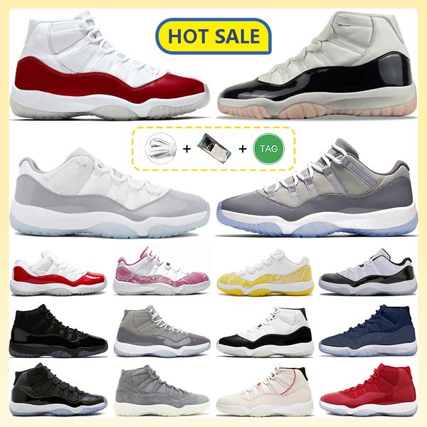 

jumpman 11 11s basketball shoes neapolitan cherry cool grey bred concord cap and gown dmp platinum tint grey suede gym red midnight navy sne