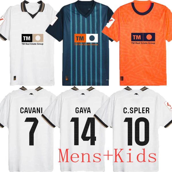 

23 24 valencias soccer jerseys cavani guedes gameiro camisetas de futbol gaya men kids kit football shirts 2023 2024 rivero c.soler, Black;yellow