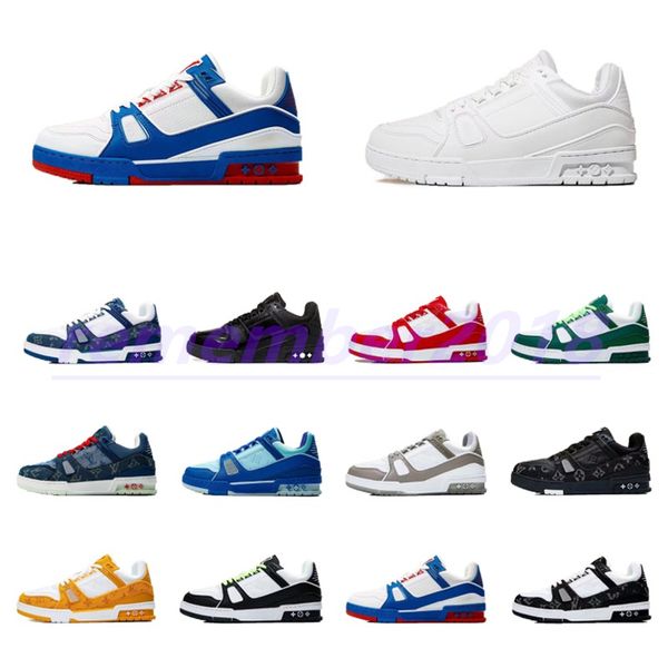 

2023 designer men causal shoes fashion woman leather lace up platform sole sneakers white black mens womens luxury velvet suede 35-45 r724, White;red
