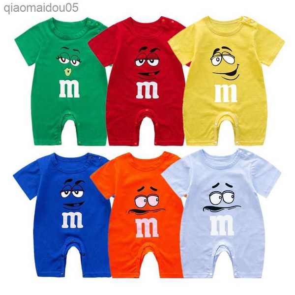 

2023 cotton funny baby romper short baby clothing summer baby clothes girl and boy jumpsuits ropa newborn pajamas l230712, Blue