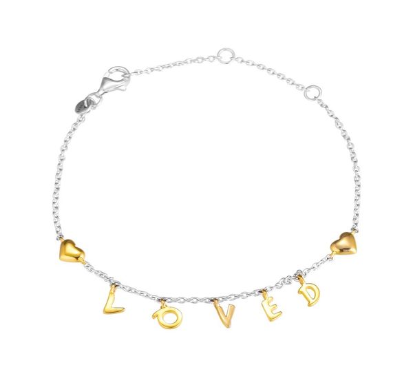 

2019 valentine039s day 925 sterling silver jewelry silver loved script shine bracelet jewelry fits for women making pandora bra4668417, Black