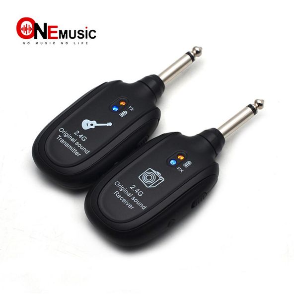 

24g wireless guitar transmitter receiver system builtin rechargeable battery 50m transmission range for electric guitar bass5564776