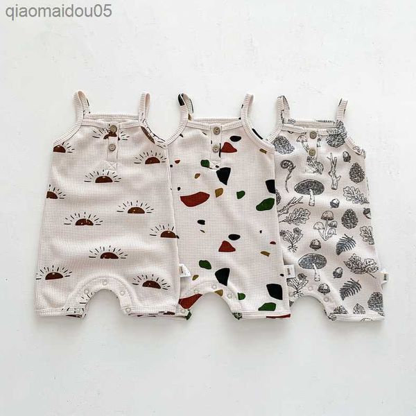 

newborn rompers cotton infant body sleeveless baby jumpsuit summer baby girl boy one-piece l230712, Blue