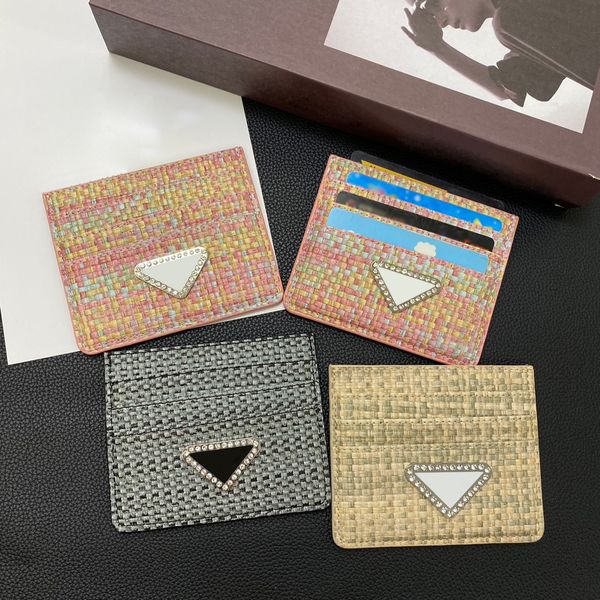

lady designer card holder luxury short wallet men's women's credit card clutch mini card holder designers purse leather holder lea, Brown;gray