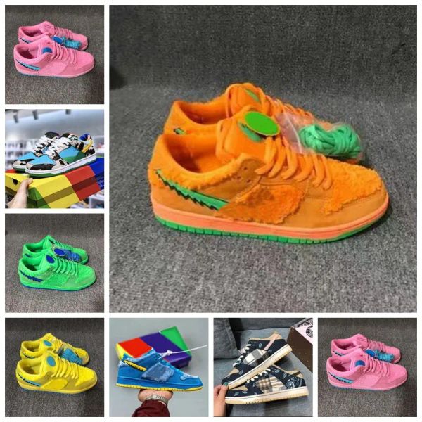 

2022 kids shoes youth infant designer boys and girls child basketball sneakers yellow green pink blue bear fashion baby kid shoe tennis todd, Black