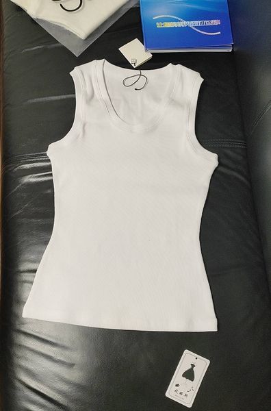 

women's tanks camis 1846 anagram l classic luxury brand design designer women summer embroidered elastic vest versatile 127411 tank cro, White
