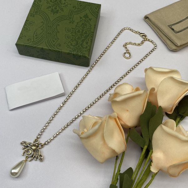 

luxury fashion necklace designer jewelry party sterling silver diamond pendant necklaces for women fancy dress long chain jewellery gift-25