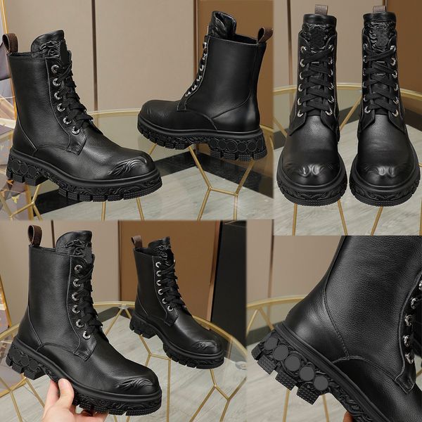 

baroqu rangern boot 1ab8ng black grained calf leather rubber outsole womens designer boots classic fashion motorcycle boot lace up boots upp