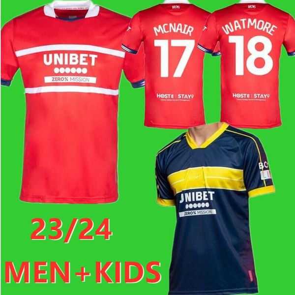 

middlesbrough fc 23 24 archer home soccer jerseyss away 2023 akpom 29 del fry 6 archer 10 mcgree 8 forss 21 kids man set football jerseys sh, Black;yellow