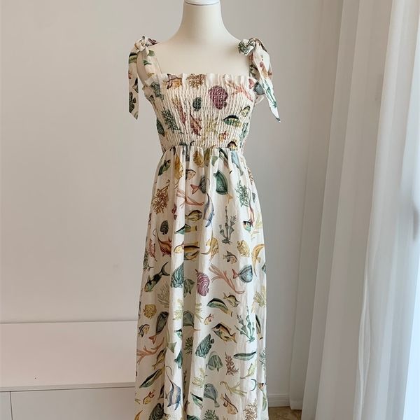 

basic casual dresses women print linen sling long dress lady cute suspender slim dress 230721, Black;gray