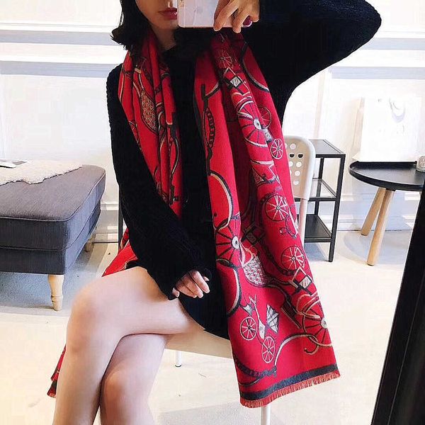 

scarves wraps summer air conditioning room office cloak long shawl autumn winter warm versatile carriage scarf female, Red;brown