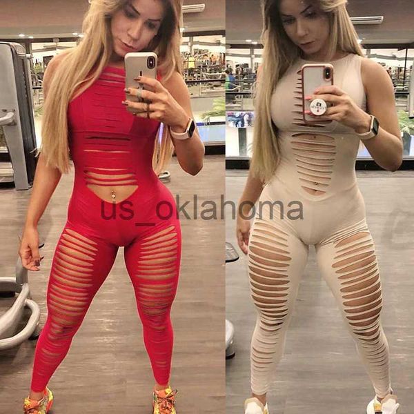 

yoga outfit women yoga jumpsuits solid color hollow elastic breathable slim fit legging for fitness comfortable breathable romper sportswear