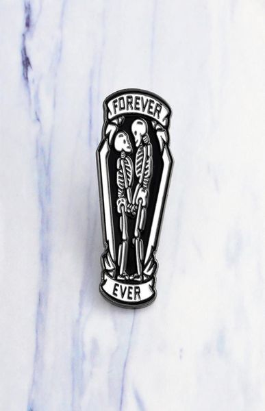 

miss zoe romantic forever and ever skleton coffin pins lapel pins denim jacket pin buckle shirt badge fashion gift for friend3053585, Gray