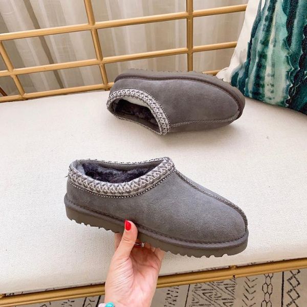 

2023 tasman snow boots fur slides sheepskin shearling tazz new mules women men ultra mini platform boot slip-on shoes ankel bootiesr uggity, Black