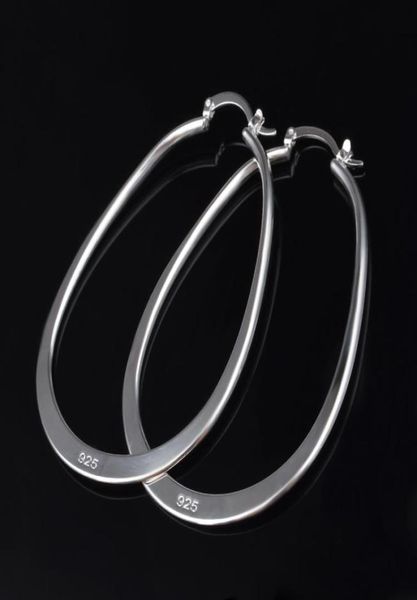 

925 sterling silver plated large hoop earrings fashion jewelry for women 4885395, Golden;silver