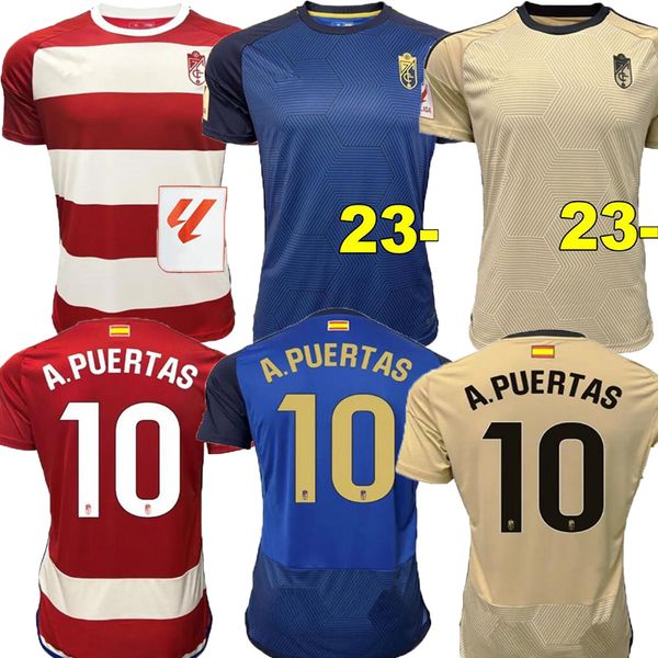 

23 24 granada cf soccer jerseys callejon a.puertas 25 weissman soro uzuni 20 vallejo camiseta 2023 2024 home away third football shirts kit, Black;yellow