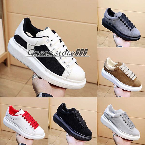 

23ss new season oversized office casual shoes level leather luxury velvet suede mens womens lace up platform sports shoes, Black