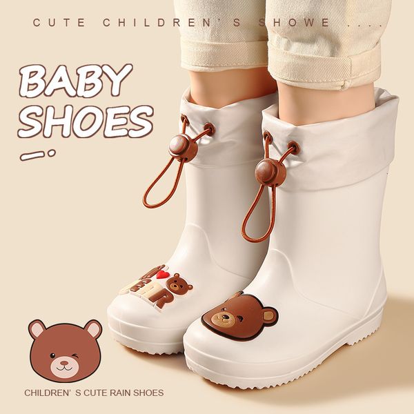 

rain boots children's rainshoes cartoon boys girls baby waterproof shoes rubber tie mouth anti slip rainboots boots 230721, Black;red