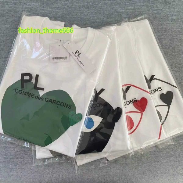 

men's polos men's t-shirts fashion mens play t designer red heart commes casual women s des badge garcons quanlity ts cotton embro, White;black