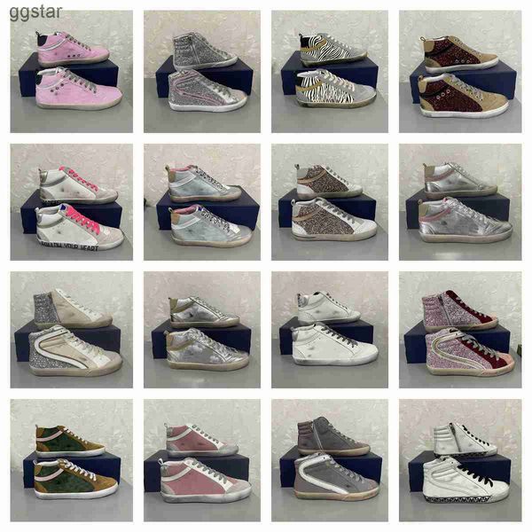 

new custom sneakers designer high casual shoes mid star slide goldens#gooseitys leather with stud and pearl suede glitter sneaker men women, Black