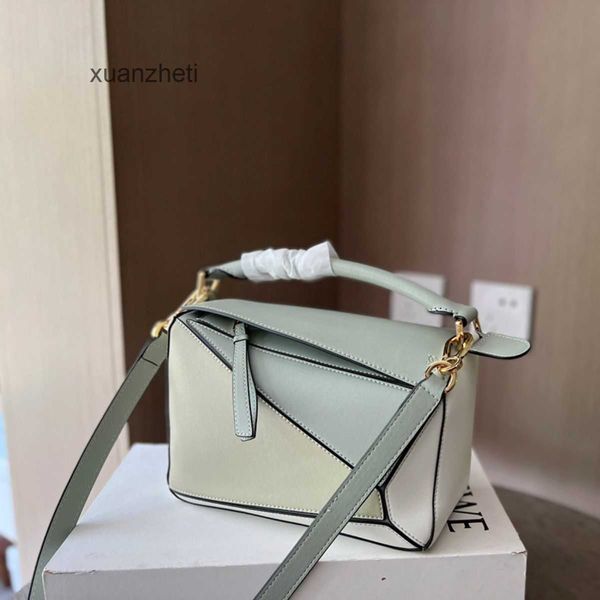 

2023 puzzles crossbody women loewsbag bags classic mint color matching cowhide designer blue white small brand style handbag y7cz