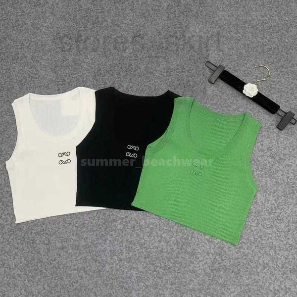 

women's knits & tees designer crop women knitted vest yoga sports embroidery t-shirt woman cropped glxn, White