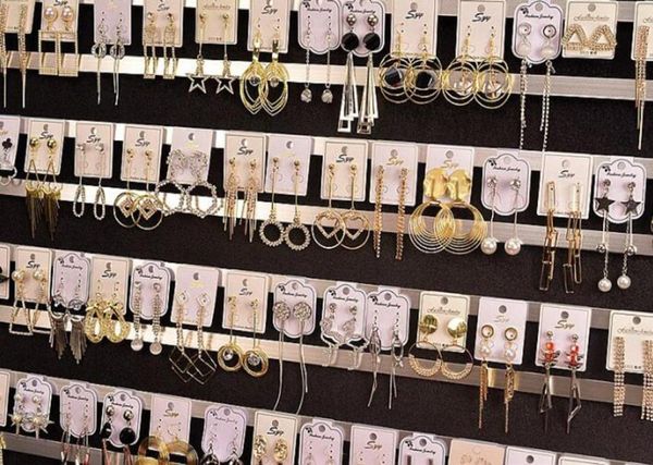 

10pairslot mix style colors fashion stud earrings nail for diy gift craft jewelry ea0254459668, Golden;silver