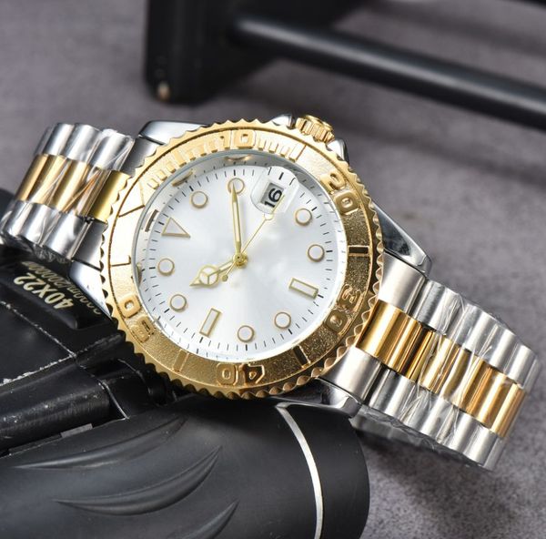 

aaa mens mechanical watches 41mm automatic full stainless steel luminous waterproof quartz watch classic wristwatches montre de luxe 02, Slivery;golden