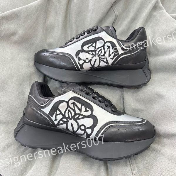 

2023 new luxurys designer women mens casual shoe fashion genuine leather mixed color woman trainers sneakers flats loafers female footwear x, Black