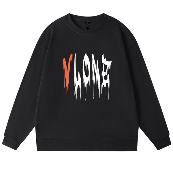 

vlone pullover men and women "v" rabbit letter print pullover fashion trend hip-hop casual brand men's luxury clothing street, Black