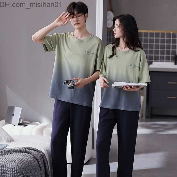 

women's sleep lounge yasuk spring and summer women's casual soft sleepwear men's couple sleepwear set pants pure cotton solid