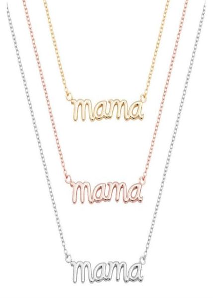 

small mama mom mommy letters necklace stamped word initial love alphabet mother necklaces for thanksgiving mother039s day gifts2548247, Silver