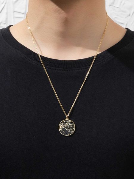 

men's accessories fashionable and popular men tree detail pendant necklace alloy for jewelry gift and for a stylish look, Silver