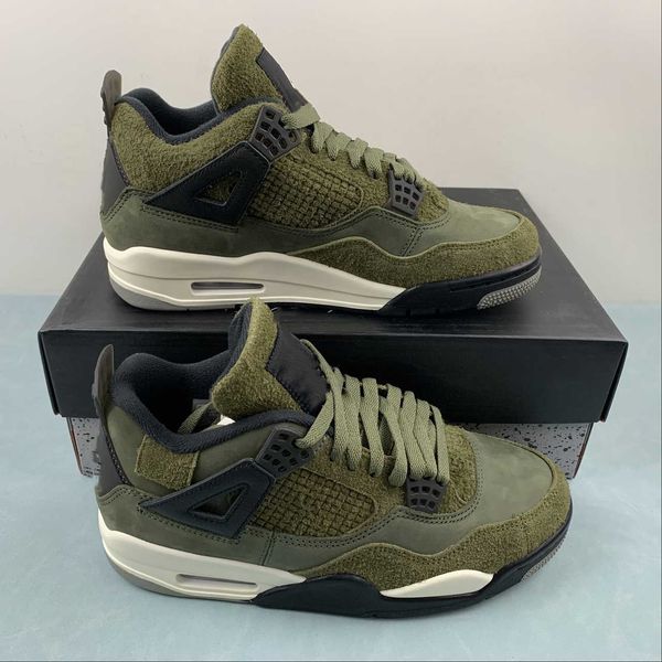 

basketball shoes jumpman 4 craft medium olive outdoor sports sneakers with original box
