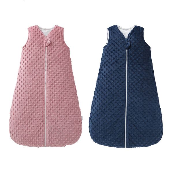 

sleeping bags baby bag for autumn winter minky dot quilted sleep sack born bedding swaddle blanket infants toddlers 230724