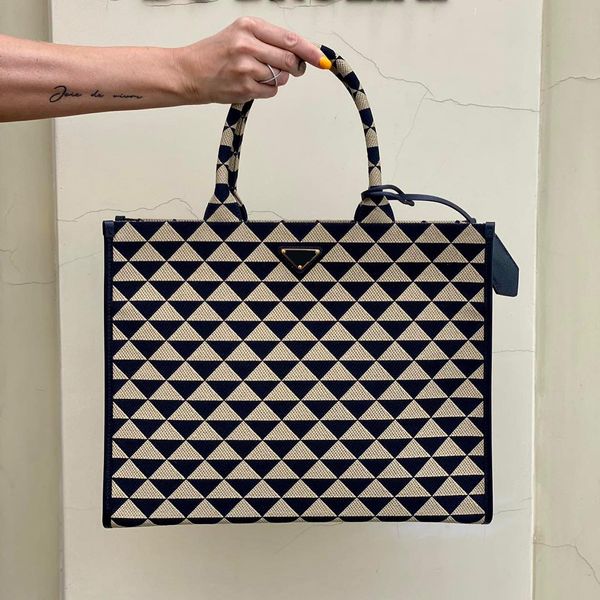 

fashion prad symbole casual shopper beach bags womens handle tote crossbody bags canvas pochette shoulder hand bag mens weekender large trav