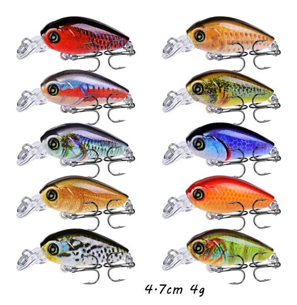 

10 color mixed 47cm 4g crank fishing hooks 10 treble hook hard baits lures pesca tackle accessories kl0021538307