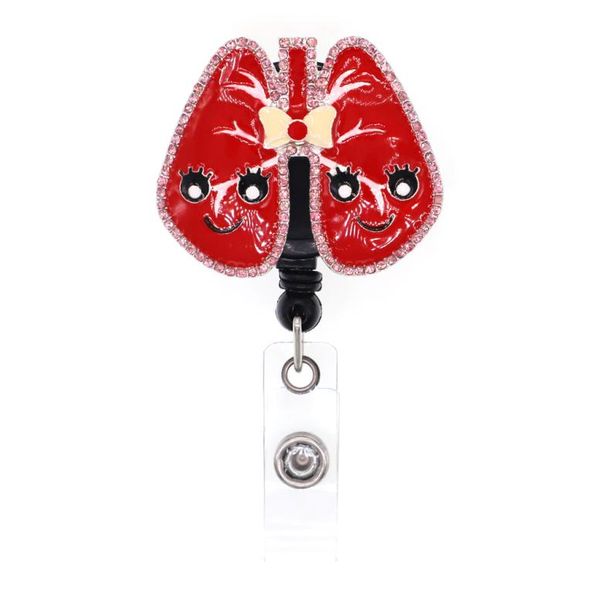 

10pcs medical series lungs themed retractable badge holder rt pulmonary for nurse gift id card name badge reels3258864, Gray