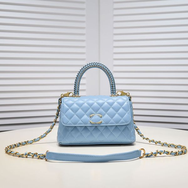 

luxury tote designer bag shoulder bag 5a fashion crossbody bag diamond checked leather women's bag metal leather handle underarm bag ch