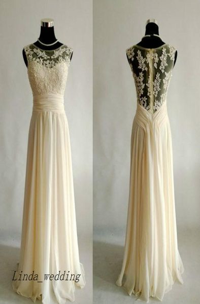 

cream lace prom dress new charmming chiffon appliques sleeveless long chiffon formal party gown5807598, Black