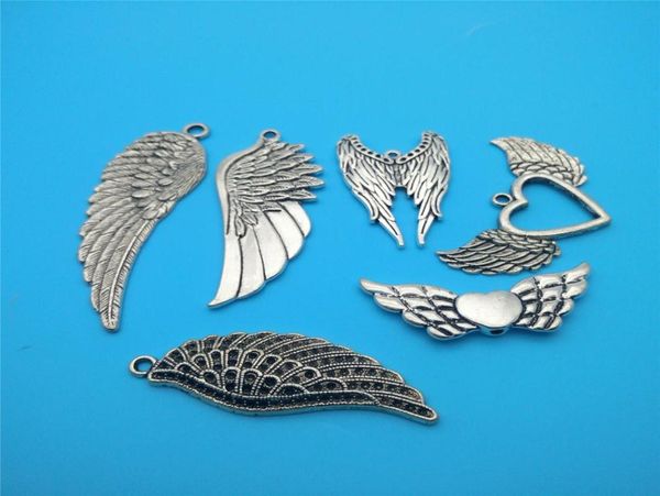 

mixed tibetan silver plated wing charms pendants for jewelry making findings bracelets handmade accessories diy gifts v1031079365, Bronze;silver