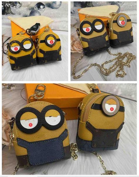 

2023 mini cartoon little yellow man, zero wallet, coin cross shoulder bag, boys and girls cute bag