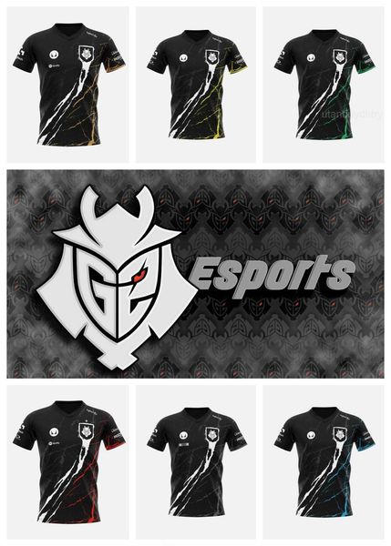 

men's t-shirts 2023 new g2 e-sports t-shirt csgo game team short-sleeved pro kit jersey lol high-quality clothing fans oversized top, White;black