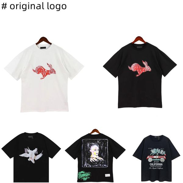 

designer shirt men women shirt designer t shirt limited edition tees street wear summer amiiri splash-ink letter print short sleeve casual, White;black
