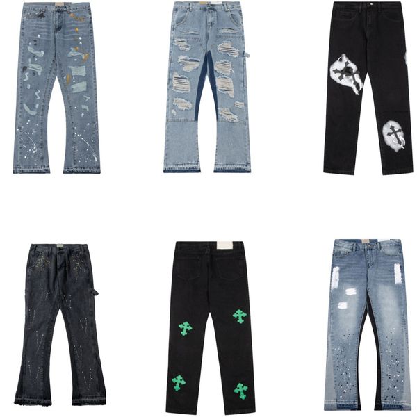 

mens galleries designer jeans distressed slim dept pants ripped biker motorcycle denim for men women fashion luxury jean womens patchwork pa, Blue