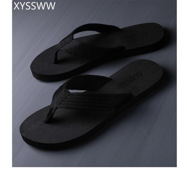 

slippers fashion beach flip flops summer men shoes sandals open toe slipper indoor outdoor flipflops 3845 male 230724, Black