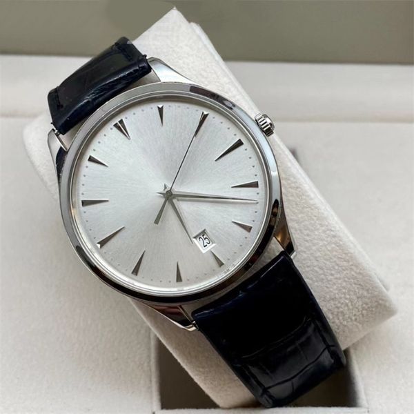 

new watch men's watch designer automatic winding movement 316l steel strap coated crystal glass black leather sports men's watch, Slivery;brown