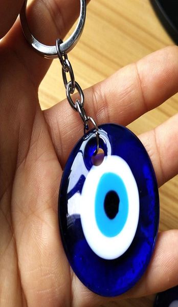 

3 style fashion evil blue eye glass keychain key rings for women men car accessaries good luck lucky charm protection amulet diy k6090515, Slivery;golden