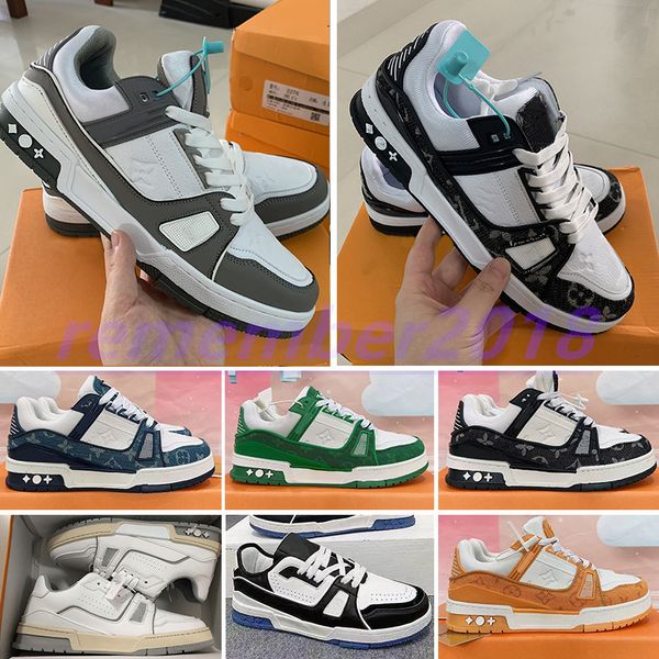 

2023 fashion classic mens women casual shoes trainer designer sneakers printing low cut green red black white breathable running shoe 36-45, White;red